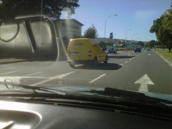 PJ_Bok's tweet photo. Spotted my dhl van. Love this team! http://t.co/b919CwNl