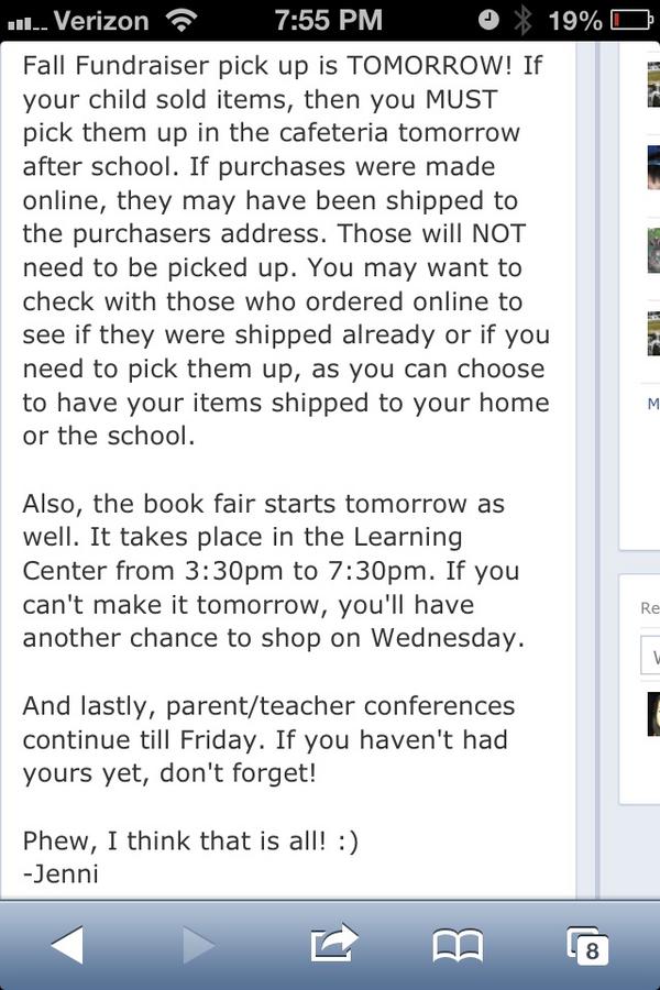 StevensonPTO's tweet photo. IMPORTANT REMINDER!!!! Please read!!!!
#stevensontigersPTO 
@jrox4real http://t.co/oMxJE5Tf