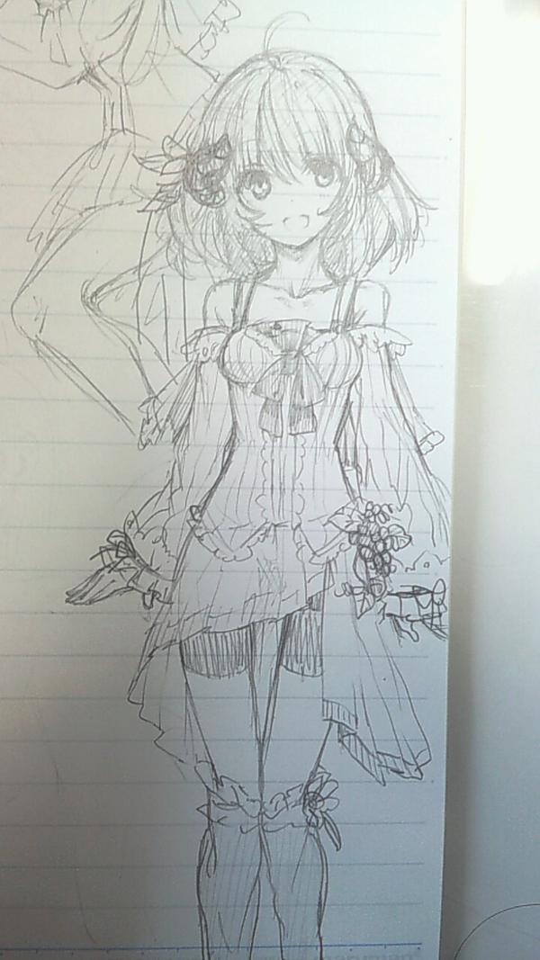 角っ娘落書き!角の位置をしたにずらしてみたヽ(*゜∀゜*)ノ 