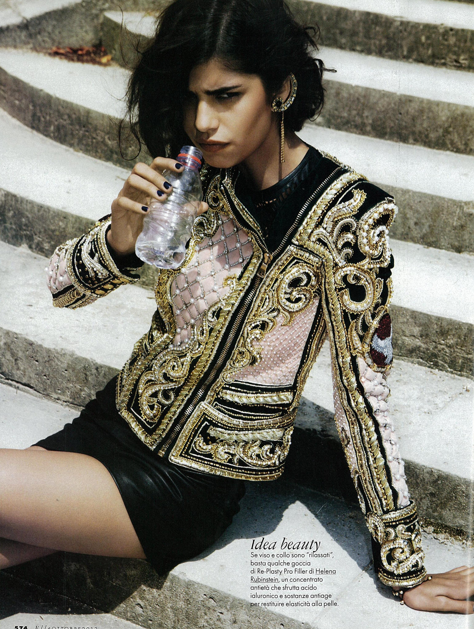 Balmain on X: "Balmain Pre-Fall 2012 look 19 embroidered jacket featured the issue of Elle Italy. Ph: Sinfonia Barocca http://t.co/Io51BApZ" / X