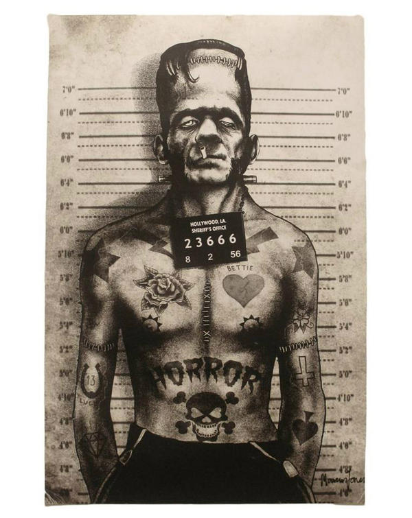 Macabre4U's tweet photo. #horror #macabre #mugshot #frankenstein http://t.co/dZGQUrzm