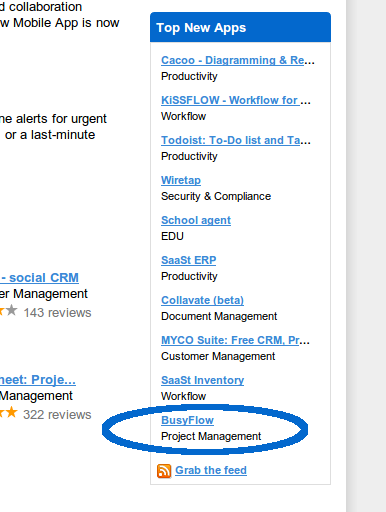 BusyFlow is now one of the top new apps in Google Apps Marketplace! <a href="/googleapps/">Google Apps</a>