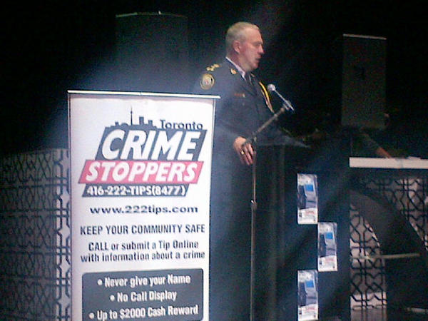 1800222TIPS's tweet image. The #ChiefBlair speaking at the @1800222TIPS Media Appreciation night #CreateASafeCity