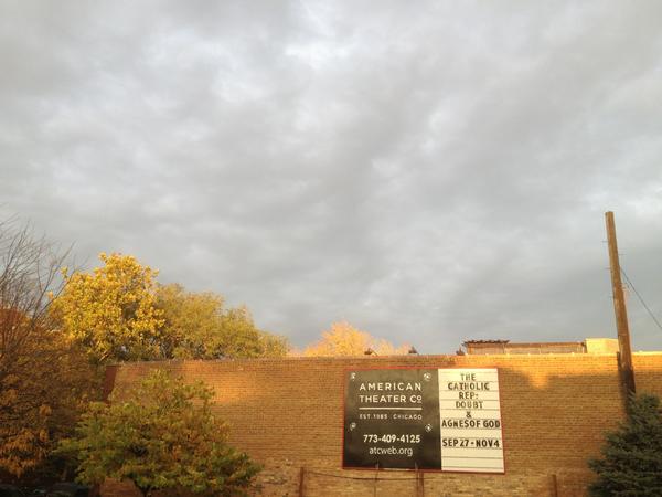 Traders_Row's tweet photo. Ominous weather for ominous plays. @AmericanTheater http://t.co/joep1oWQ