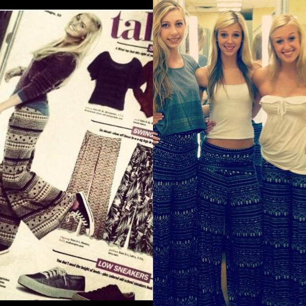 sammkeeler's tweet image. Trend setters @kurstikurr @KenzieBusick #flowypants  #17magazine