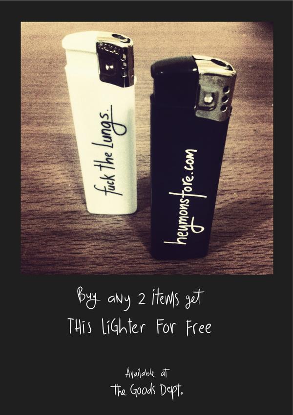 pratidinaa's tweet photo. RT @theGOODSdept: Buy any 2 items from Monstore, get this lighter for free @theGOODSdept. Shop Now ! http://t.co/EcPRPLRM