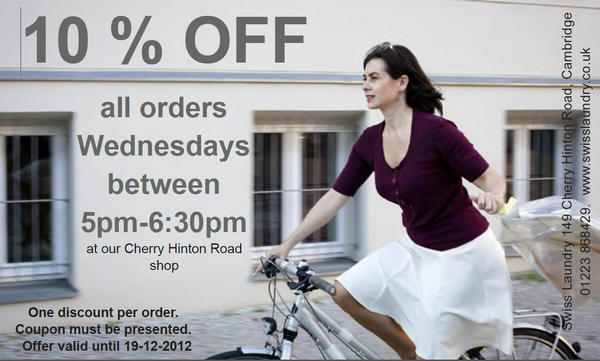 Don't forget 10% OFF all orders between 5:00-6:30pm EVERY WEDNESDAY