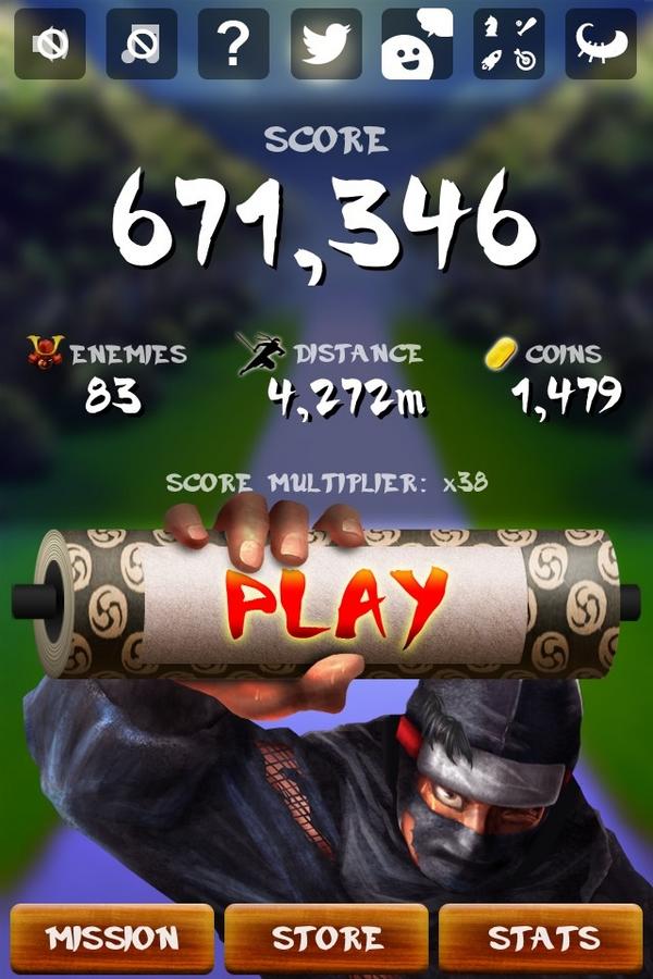And052's tweet image. 『タップ忍者』でスコア671346点とったでござる！皆も忍者の里にいざ参らん！にんにん！ #TapNinja itunes.apple.com/jp/app/id52634…