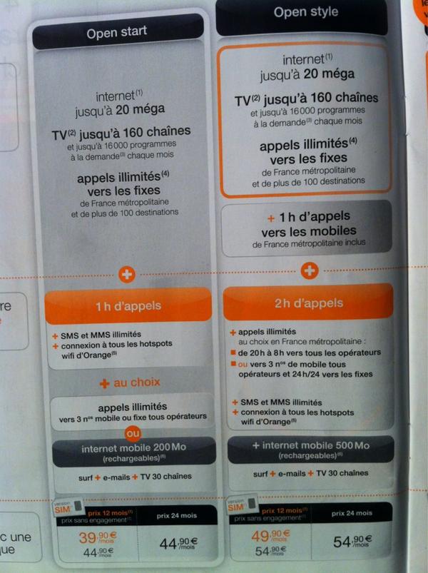 PhoneWeek's tweet image. Le open 1 devient open start ce qui change : 3 n • illimités ou 200 Mo de data le prix passe de 49,90 à &amp;gt; 44,90