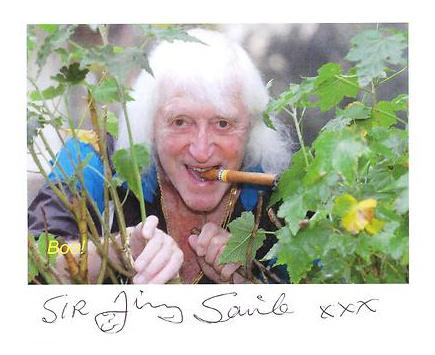 vizcomic's tweet image. On a scale of 1 to 10, how sinister is this old publicity photo of Sir Jim'll Savile, that we found for sale on eBay?