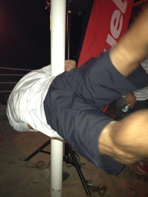 lonbreitenbach's tweet photo. Learned a bit about @khwilliamson and husband @d3rick last night at Kswiss party. Derrick used to be a pole dancer http://t.co/6t0VjsJB