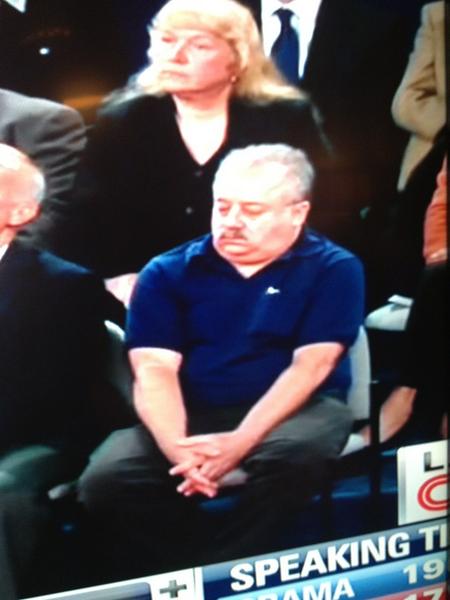 brianbrews's tweet image. I love this guy in the front row #debate2