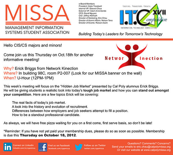 cppmissa's tweet image. Join us Thurs as CPP alum Erick Briggs explains how you can stand out from your competition in today's tough job market