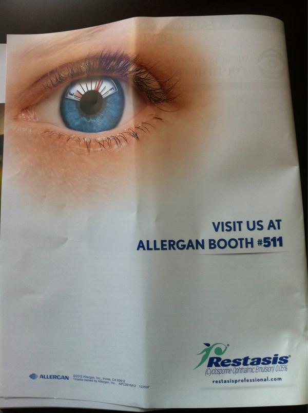 RothEyeDisease's tweet photo. Like looking at the ads #aaoptom12 http://t.co/taCe2hsc