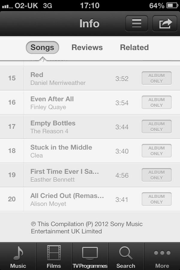 GlennTR4's tweet photo. Look what's on the new tearjerkers album available to pre order on iTunes etc!!! #buzzing http://t.co/PzW7srzo