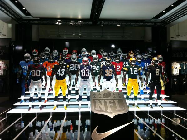 on "Nike Town on Oxford Street taken over by the NFL! http://t.co/KeVB7Y4V. @Patriots, @STLouisRams." / Twitter