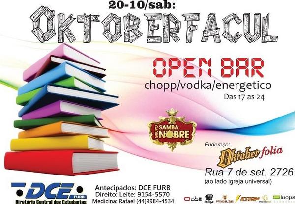 FurbParties's tweet photo. É amanha o esquenta do DCE FURB para oktober, open bar das 17 as 24 a 100 metros da vila germânica! http://t.co/rIOMQtl2