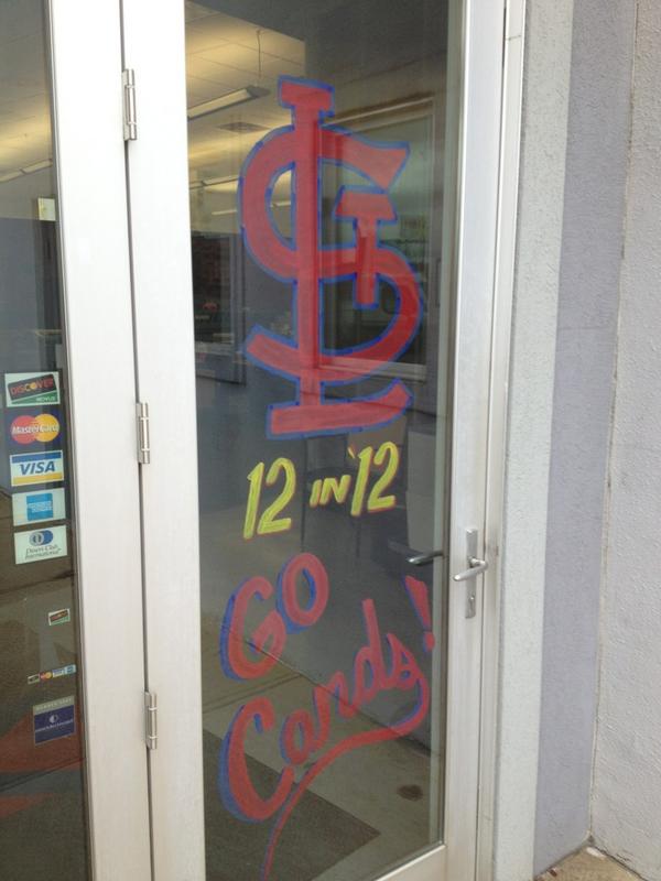 kaemmerlen's tweet photo. Go Cards ... 12 in '12 http://t.co/tbYNonLU