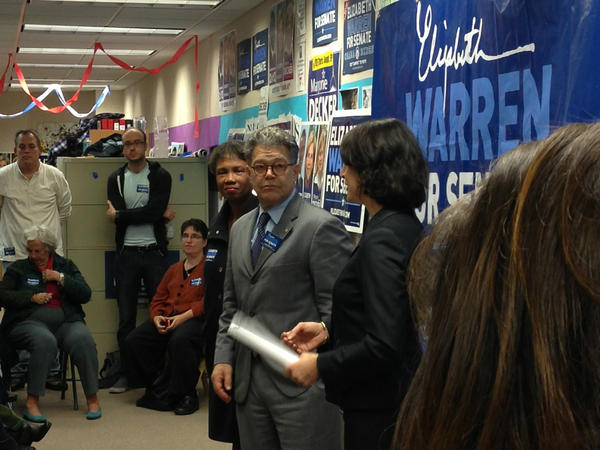 WarrenStaff's tweet photo. Thanks Sen @alfranken for rallying the troops in support of Elizabeth who will be the advocate the LGBT community needs http://t.co/6qaLDm1k