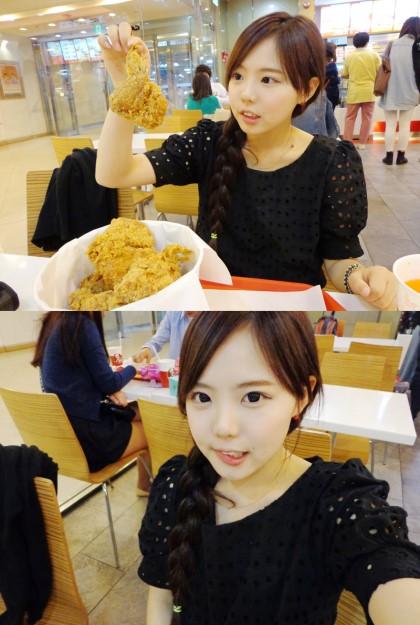 GirlFriend_001's tweet photo. 늦점심은치킨#애교 http://t.co/8SciaX7M