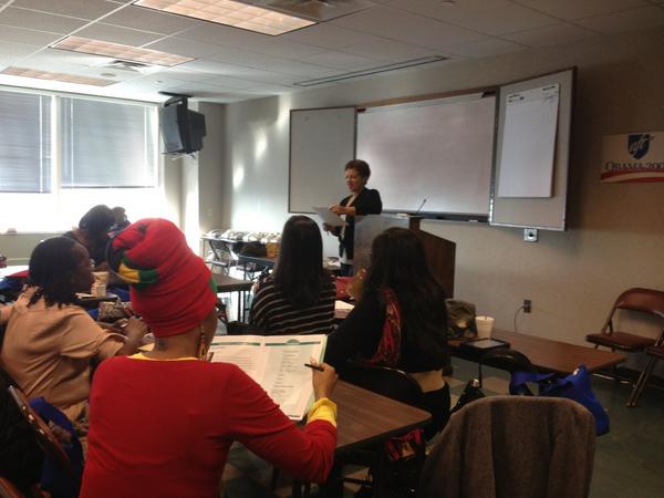 fguevara's tweet image. @meelee2B doing what she does best! Building parent power! #Brooklyn #NYC #parentpower