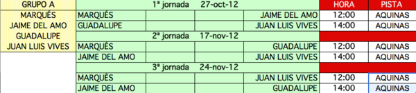 Calendario Frontenis