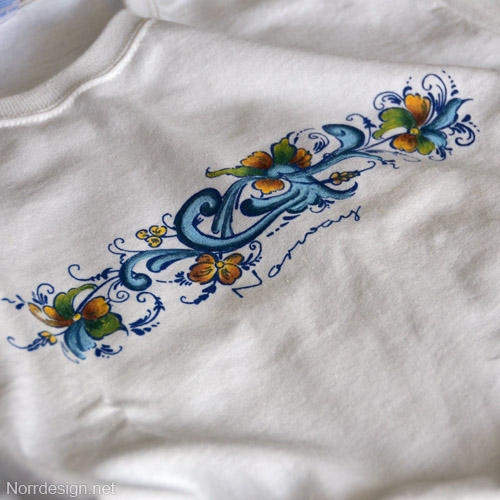 NorrDesign's tweet image. Check it out! - Beautiful Hand Painted Rosemaling shirt - Now Available at Norrdesign.net