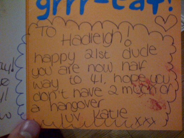 Hads87's tweet image. Just cleaning my wardrobe and came across this...hah katie you crack me up half way to 41 #goodmaths @KatieRoberts15