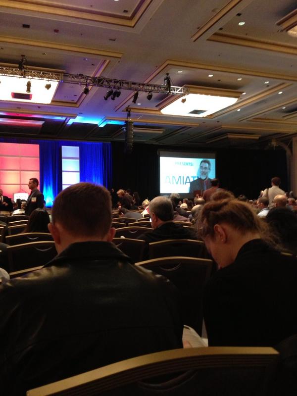 DrZahwa's tweet image. Live from #AMIA2012 keynote about to start any minute now. Look for more live tweets as things transpire.