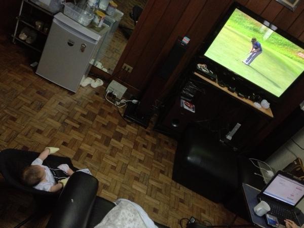 My babe watching her favorite sport.