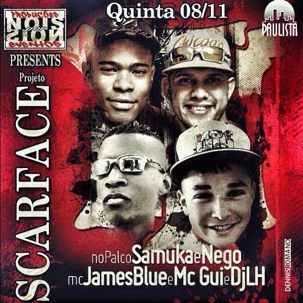 BioG3's tweet photo. Hoje #SCARFACE @McSamukaOficial &amp; @mcnegooficial, @OficialMcGui, @McJamesBlue e @DjLhFunk Cerv. Paulista, Inf: @BioG3 http://t.co/EMAEonPF