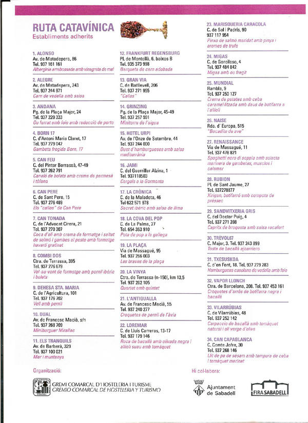 Fins el 9 de novembre esteu a temps de degustar les Rutes Catavíniques