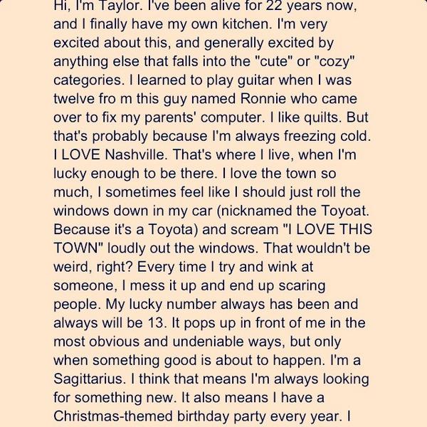 1DBiebTay's tweet image. Taylor Swift introduction