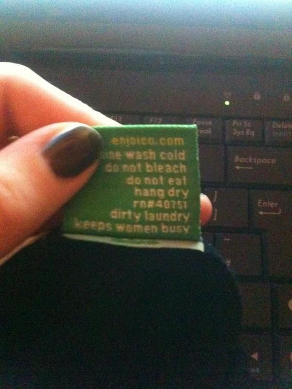 In my 16yo nephew's new sweater. FFS. What is this teaching young impressionable males? #everydaysexism