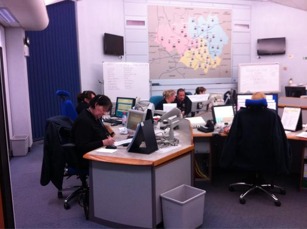 manchesterfire's tweet photo. Here's our 999 Control room right now. Like swans - they make it look smooth but they are mega busy #rememberremember http://t.co/GKwAfKYO
