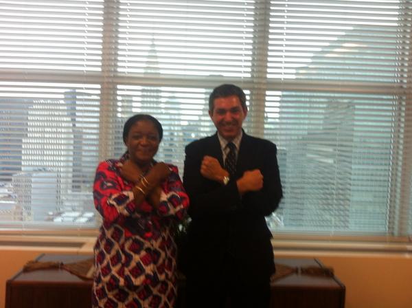 SJLambrinidis's tweet photo. Meeting with Zainab Bangura, UN Special Rep on sexual violence in conflict, former MFA of Siera Leone. http://t.co/Wm6gKAzC