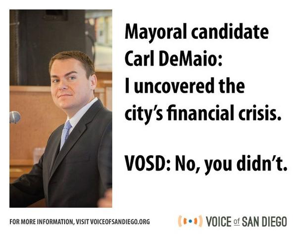 .<a href="/carldemaio/">Carl DeMaio</a>: I uncovered the city's financial crisis. VOSD: No, you didn't.