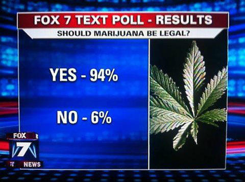 ProCannabis's tweet photo. FOX news text pole says 96% want marijuana to be legal. “@johnathon420: http://t.co/D2ZlNKCu”