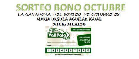 ya tenemos ganadora del #bonoVallPala del mes de Octubre!!!