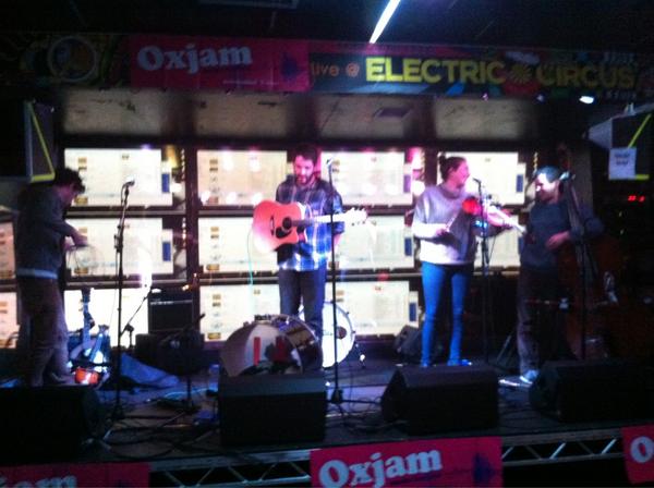 OxjamCircus's tweet photo. @MattNandtheMoon sound checking - they're on stage at 9 o clock - but be here for 7 x http://t.co/kRsNb5OK