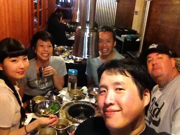 Dinner with the homies <a href="/soeymilk/">Soey Milk</a> <a href="/MissChristineWu/">Christine Wu</a> <a href="/sharktoof/">Shark Toof</a> <a href="/SketOne/">Sket One</a> #kbbq #goodtimes