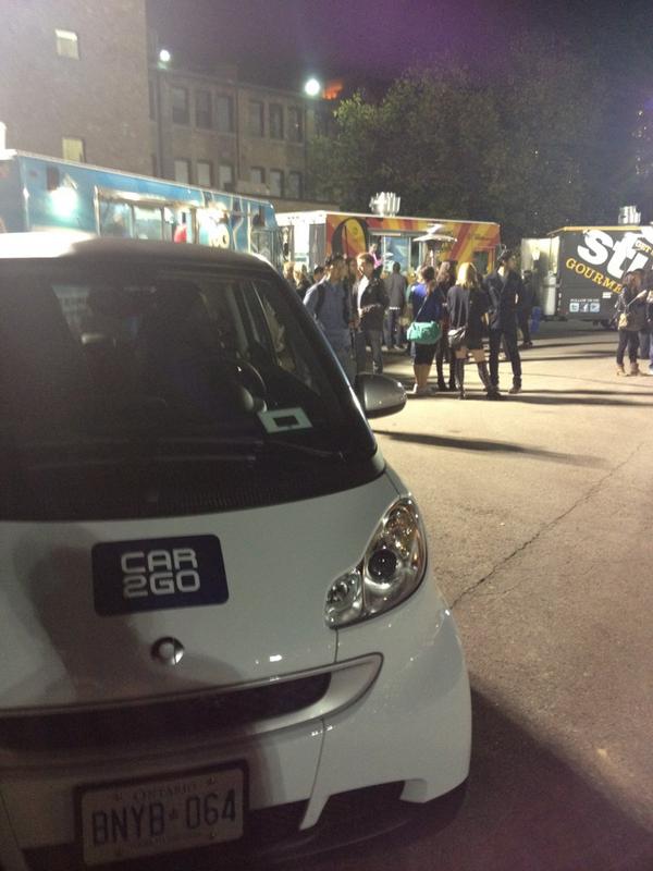 MichaelBlecher's tweet photo. #car2go food truck event for members. Earned free minutes in timed parallel parking contest. Did I mention I love c2g? http://t.co/r1wo64gx