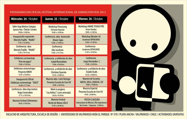 FestivalFIDA's tweet photo. Mañana última jornada Festival Internacional de Animación en la U. de #Valparaíso. Entrada gratuita @DonDateador http://t.co/2rWqgD2m