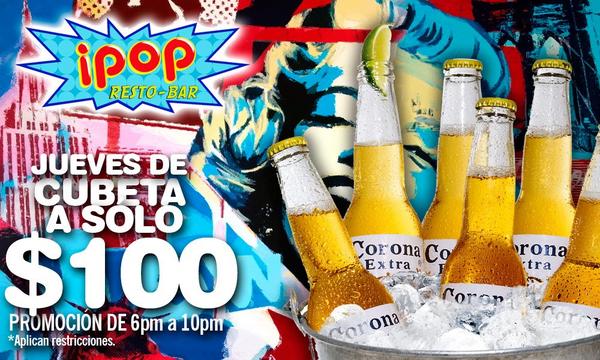 iPopRestoBar's tweet photo. CUBETA CON 6 CERVEZAS $100 PESITOS HASTA LAS 10 PM http://t.co/uPmBdPnQ