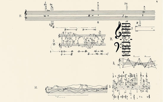 PhaidonBoxpark's tweet photo. A confusing John Cage graphic score... http://t.co/tmbRvsUX
