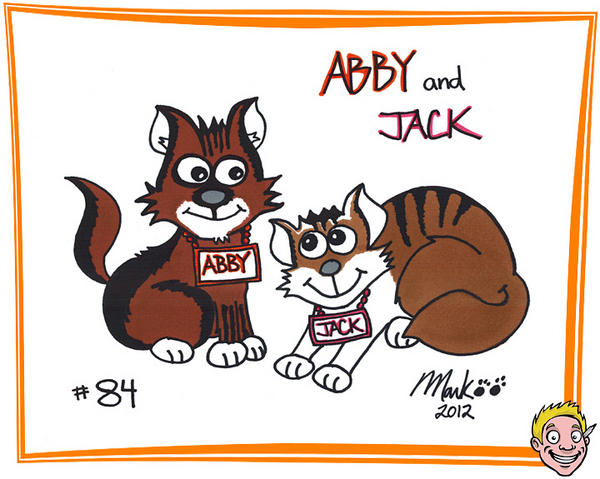 MarkPaws's tweet image. Pet Drawing Number 84: Karen wanted a small tabby 'Abby' and a larger white, brown and black... markpaws.com/petdrawings/de…