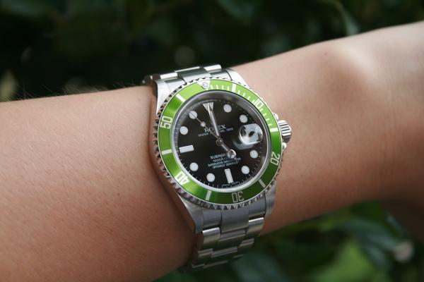 dfwwatch's tweet photo. #Wristshot: #Rolex Green Submariner Date 16610LV, rare early "M" serial http://t.co/uJGlEfs2 #luxury #watches #dallas http://t.co/c3Wa1A2v