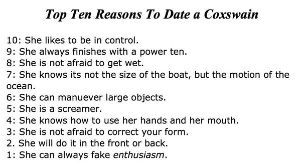 CoxswainProbs's tweet image. Ten reasons to date a coxswain #ohmy