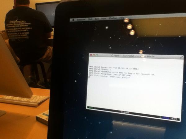 KittyDXRO's tweet image. Standing in the Apple Store programming Siri.