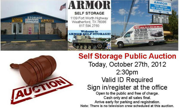 Armor_Storage's tweet image. Public Auction today at 2:30pm! Click on photo for details